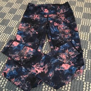 lululemon long leggings in navy, purple, pink